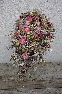 Kytice pre nevestu - Svadobná kytica zo sušených kvetov - 12482885_