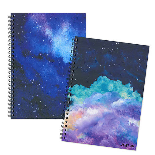 Papiernictvo - MADEBOOK 2 x špirálový zošit A5 - VESMÍR tretí - 12479391_