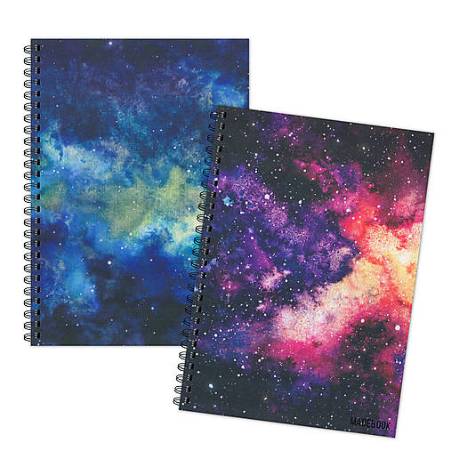 Papiernictvo - MADEBOOK 2 x špirálový zošit A5 - VESMÍR štvrtý - 12479402_