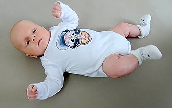 Detské oblečenie - Detské bavlnené body dlhý rukáv - OčiPuči Baby Čiko - 12482116_
