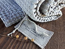 Úžitkový textil - Ľanová osuška a uterák Grey - 12483080_