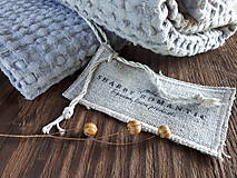 Úžitkový textil - Ľanová osuška a uterák Grey - 12483085_
