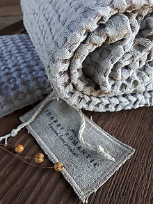 Úžitkový textil - Ľanová osuška a uterák Grey - 12483078_