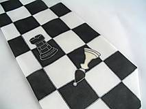 Pánske doplnky - Šachová kravata černo-bílá 893055 - 12480793_