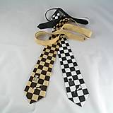 Pánske doplnky - Šachová kravata černo-bílá 893055 - 12480795_