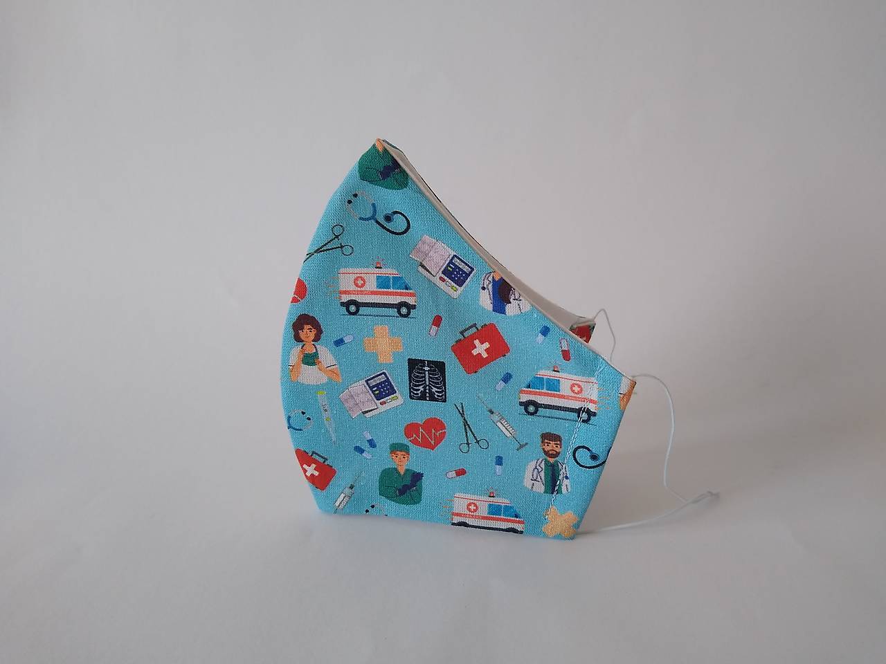 Dizajnové rúško nemocnica tvarované dvojvrstvové