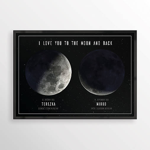 Grafika - MESIAC 2v1, print čierny - 12485158_