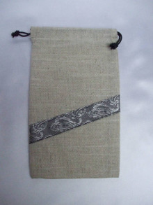 Úžitkový textil - Ľanové vrecúška na bylinky (sivá stuha) - 12485207_