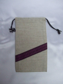 Úžitkový textil - Ľanové vrecúška na bylinky (fialová stuha) - 12485228_