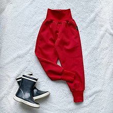 Detské oblečenie - Zimné softshellové nohavice červené - 12487075_