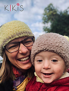 Čiapky, čelenky, klobúky - Set Mama a jej Dieťatko - čiapočka a čelenka - Žltohnedý Macko - 12485353_