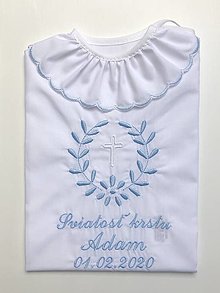 Detské oblečenie - Košieľka na krst K10 svetlomodrá - 12487318_