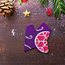 Magnetky - Vianočná magnetka - dekorovaná črepina (výnimočná vločka) - 12489184_