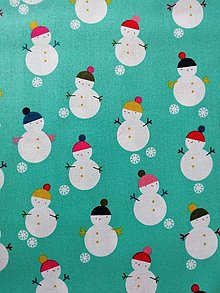 Textil - Bavlnená látka Merry & Bright - snehuliaci - 12493824_
