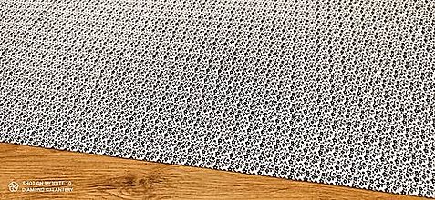 Textil - Bavlnená látka - Kvietky čierno biele - cena za 10 cm - 12493936_