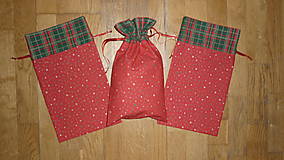 Úžitkový textil - Mikulášske/vianočné vrecúška na drobnosti (rozmer cca 30 x 17,50 cm) - 12492534_