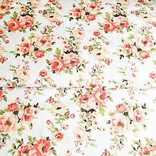 Textil - ružové ružičky, 100 % predzrážaná bavlna Španielsko, šírka 150 cm - 12489869_