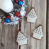 Dekorácie - Vianočné čipkované perníky biele (Stromček) - 12494344_