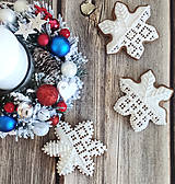 Dekorácie - Vianočné čipkované perníky biele (Stromček) - 12494348_