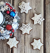 Dekorácie - Vianočné čipkované perníky biele (Zvonček) - 12494351_