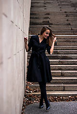 Šaty - MIA, košilové šaty s narameníky, černé (42) - 12499487_