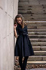 Šaty - MIA, košilové šaty s narameníky, černé (42) - 12499520_