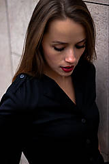 Šaty - MIA, košilové šaty s narameníky, černé (42) - 12499530_