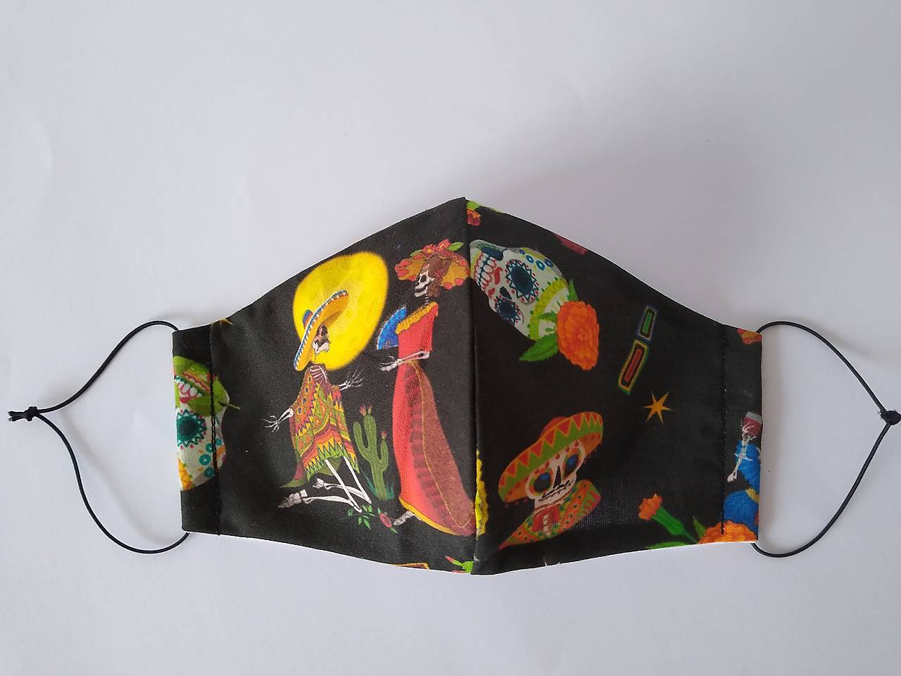 Dizajnové rúško Halloween Día de los muertos tvarované dvojvrstvové