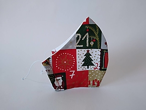 Rúška - Dizajnové rúško vianočné dni tvarované dvojvrstvové - 12497695_