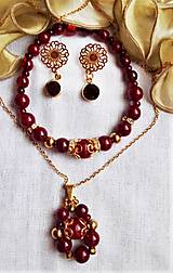 Sady šperkov - Karmínový krištáľ - 12496744_