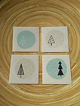Papiernictvo - Vianočné nálepky (Modrá) - 12497792_