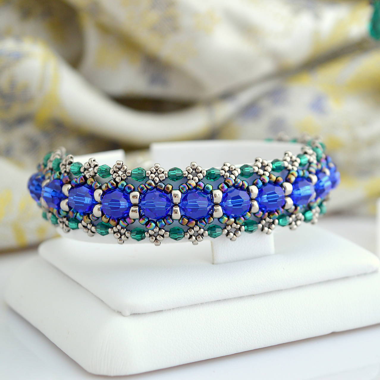 Smaragdovo-zafírový náramok (316L)