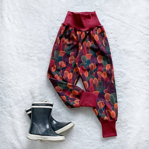 Detské oblečenie - Zimné softshellové nohavice stromy - 12497353_