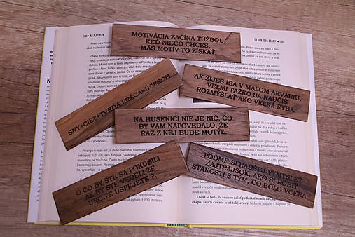 Papiernictvo - Drevená Motivačná záložka Wood Bookmarks - 12496824_