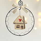 Dekorácie - vianočná dekorácia domček- vianoce (krémová) - 12501499_