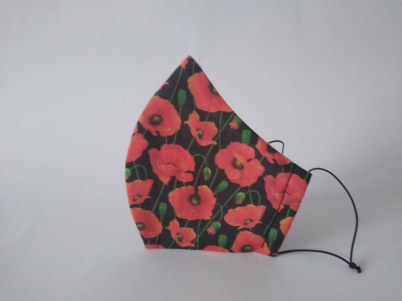 Dizajnové rúško maky čierne tvarované dvojvrstvové