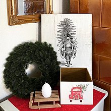 Nábytok - Vianočný box  (Autíčko so stromčekom) - 12501925_