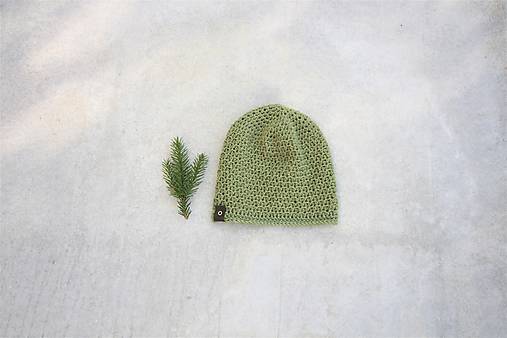 Pánske doplnky - ...pánska čiapka 100% MERINO vlna GREEN (zelená oliva) - 12502230_