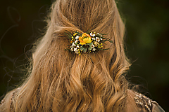 Ozdoby do vlasov - Kvetinová spona "pohladenie slnka" - 12503502_