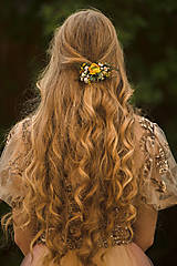 Ozdoby do vlasov - Kvetinová spona "pohladenie slnka" - 12503504_