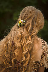 Ozdoby do vlasov - Kvetinová spona "pohladenie slnka" - 12503507_