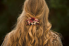 Ozdoby do vlasov - Kvetinová spona "čaro jesenného stmievania" - 12503587_
