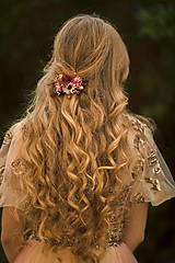 Ozdoby do vlasov - Kvetinová spona "čaro jesenného stmievania" - 12503588_