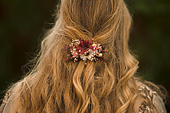 Ozdoby do vlasov - Kvetinová spona "čaro jesenného stmievania" - 12503589_