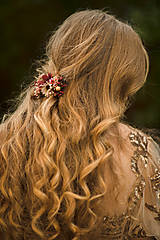 Ozdoby do vlasov - Kvetinová spona "čaro jesenného stmievania" - 12503591_