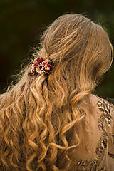 Ozdoby do vlasov - Kvetinová spona "čaro jesenného stmievania" - 12503592_