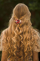 Ozdoby do vlasov - Kvetinová spona "jesenná šálka čaju" - 12503636_