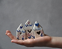 Dekorácie - set 3 mini domčekov - 12502818_