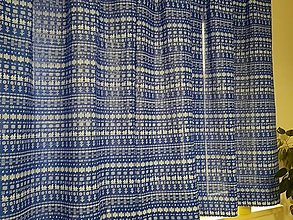 Úžitkový textil - Závesy s folk motívom,,čičmany" (Modré čičmany 150×150 cm) - 12508964_