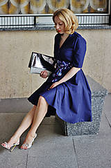 Šaty - MIA, košilové šaty s narameníky, indigo modrá - 12505744_